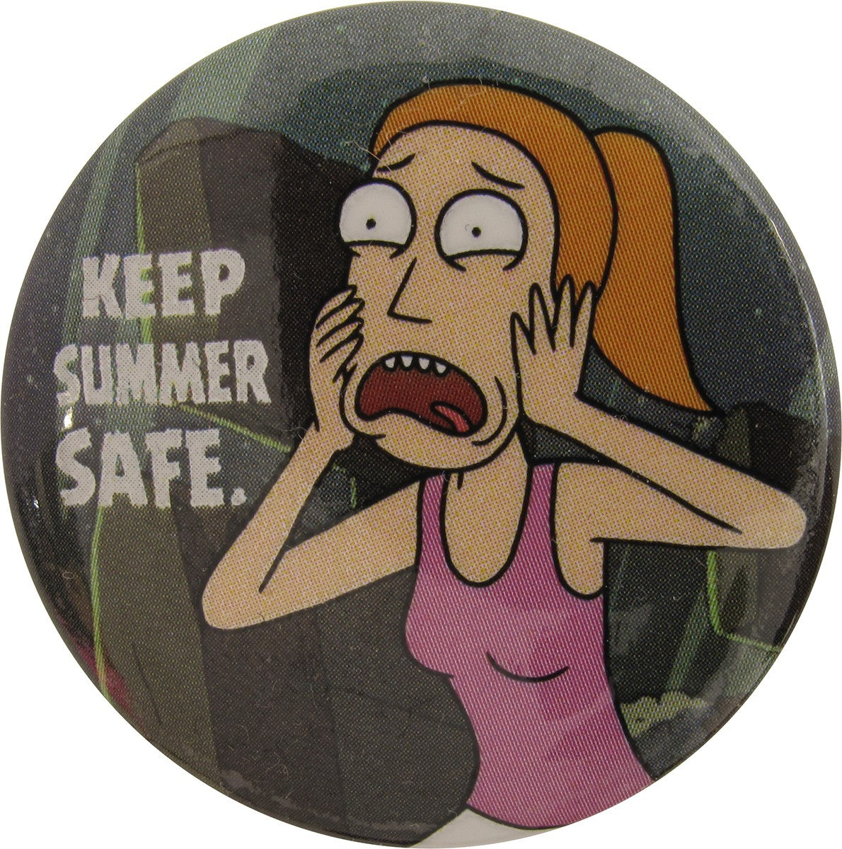 Rick and Morty Keep Summer Safe Button