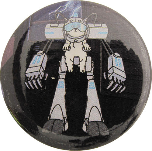 Rick and Morty Lawnmower Dog Button