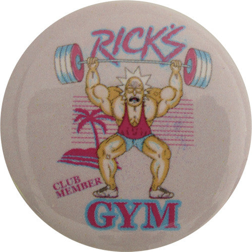 Rick and Morty Ricks Gym Club Member Button