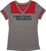 Captain America 41 V Neck Jersey Juniors T-Shirt