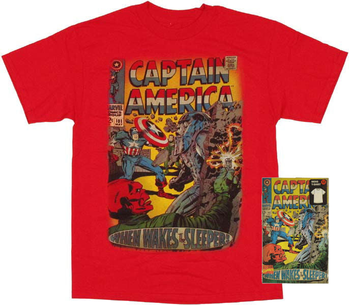 Captain America Cover T Shirt in Tin