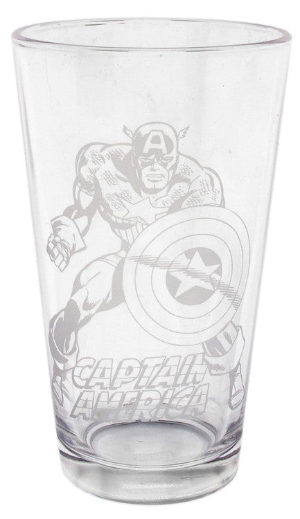 Captain America Etched Pint Glass