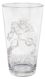 Captain America Etched Pint Glass
