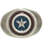 Captain America Logo Brushed Signet Ring