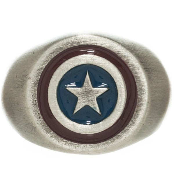 Captain America Logo Brushed Signet Ring