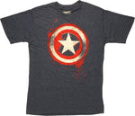 Captain America Red Splattered Logo T-Shirt