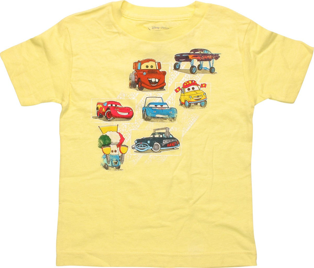 Cars Characters Across Yellow Toddler T-Shirt