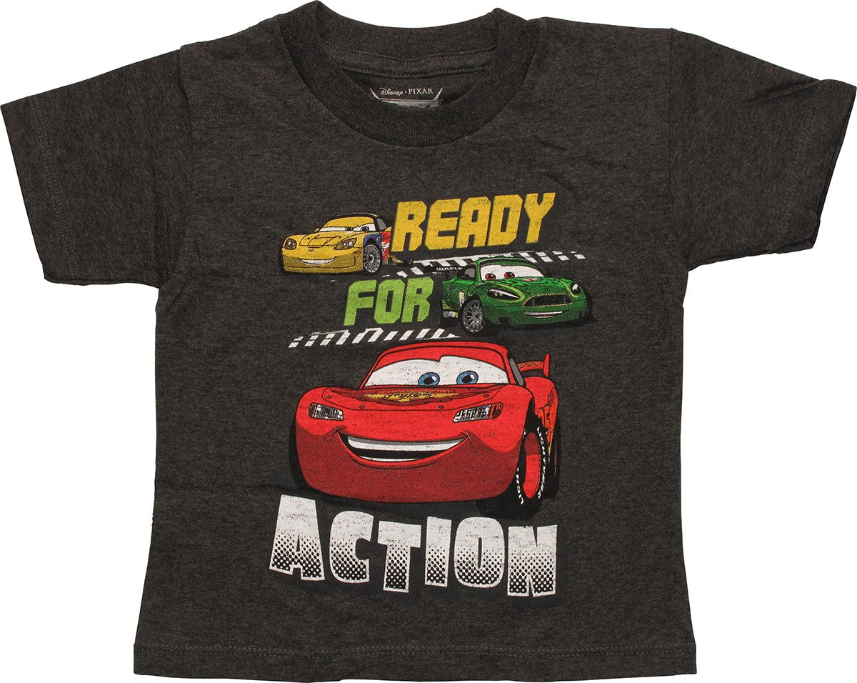 Cars Ready For Action Charcoal Toddler T Shirt