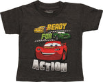 Cars Ready For Action Charcoal Toddler T Shirt