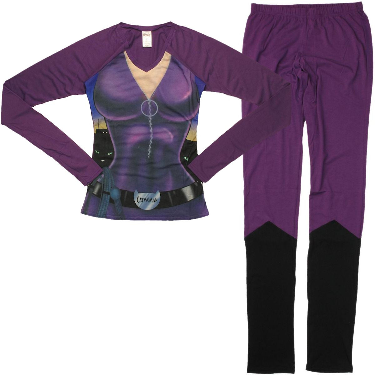 Catwoman Suit Long Sleeve Junior Pajama Set