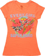 DC Comics Every Girl Loves A Super Hero Juniors T-Shirt