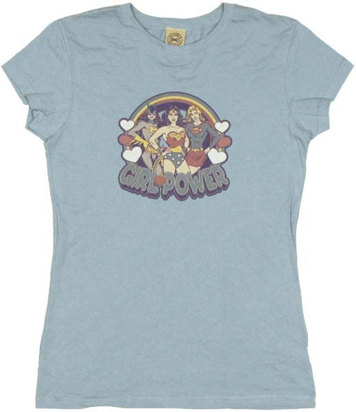 DC Women Retro Girl Power Juniors T-Shirt