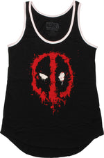 Deadpool Splatter Logo Sporty Tank Top Ladies Tee