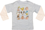 Disney 9 Characters Faces Long Sleeve Infant Shirt