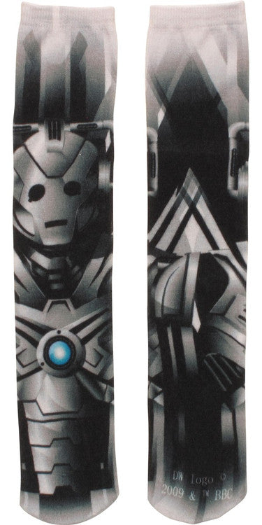 Doctor Who Cyberman Sublimated Crew Cut Socks