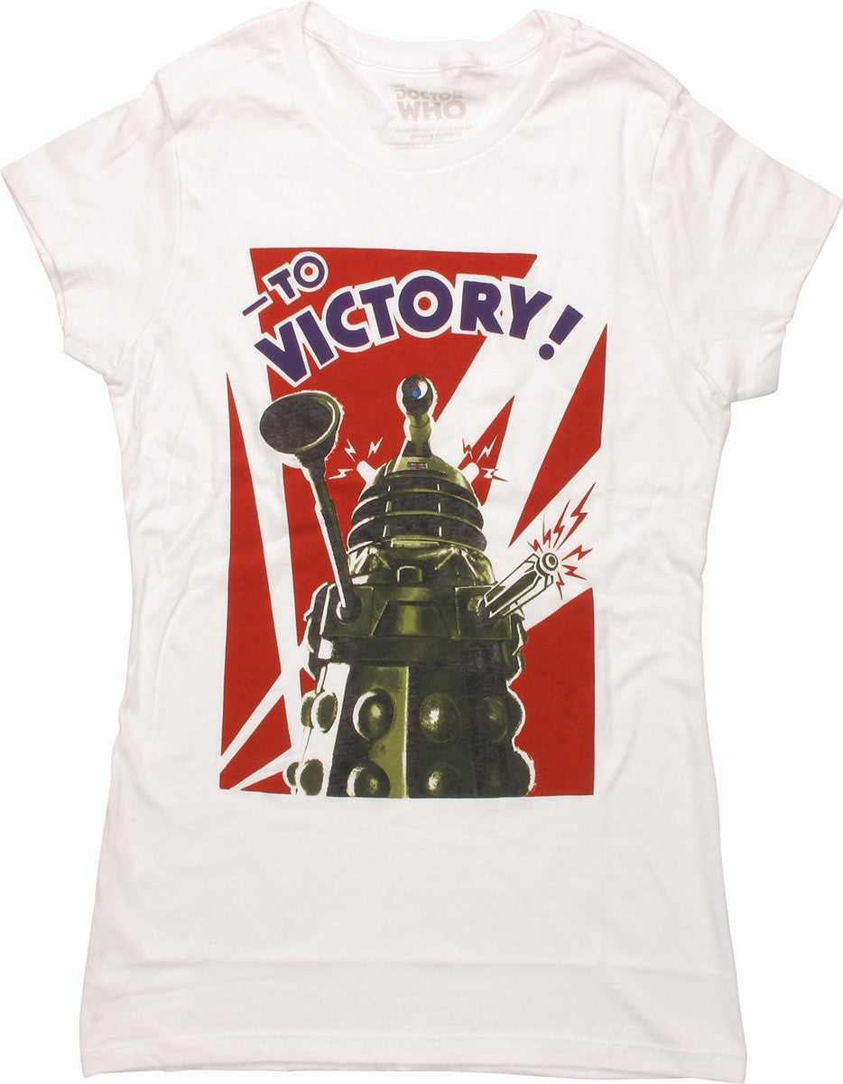 Doctor Who Dalek To Victory White Baby Tee