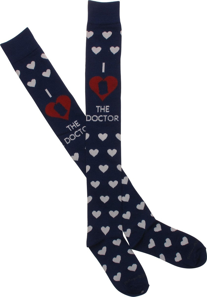 Doctor Who Love Doc Hearts Ladies OTK Socks