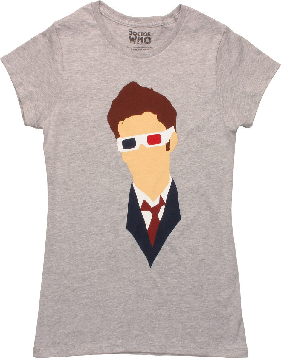 Doctor Who Tenth Doctor 3D Glasses Juniors T-Shirt