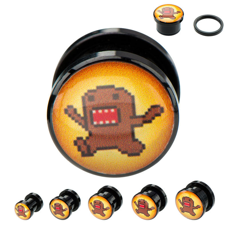 Domo Kun Arms Up Acrylic Plugs