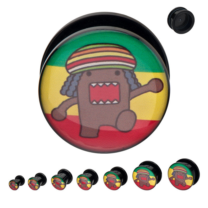 Domo Kun Rasta Acrylic Plugs