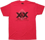 Dos Equis XX Logo Red Heather T Shirt Sheer