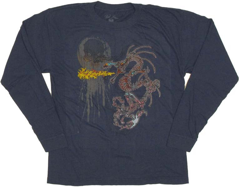 Dragon Flame Long Sleeve Youth T Shirt