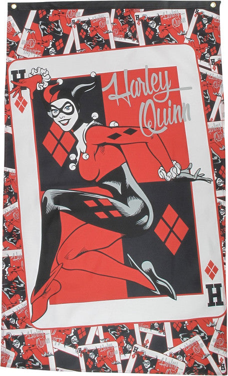 Harley Quinn H Playing Card Pose Banner Flag