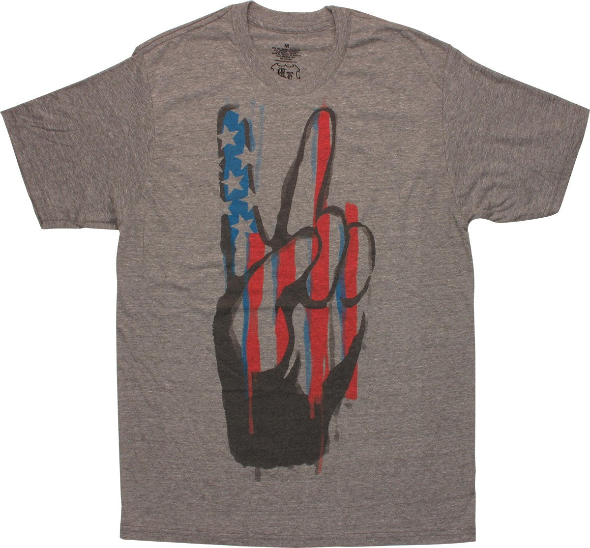 Flag USA On Peace Sign T-Shirt Sheer