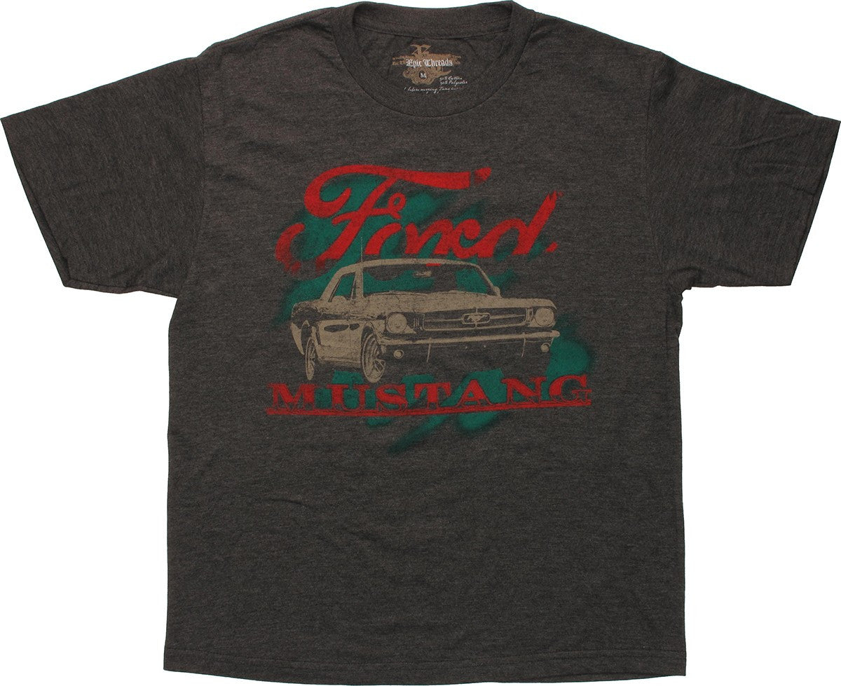 Ford Mustang Spray Paint Charcoal Youth T-Shirt