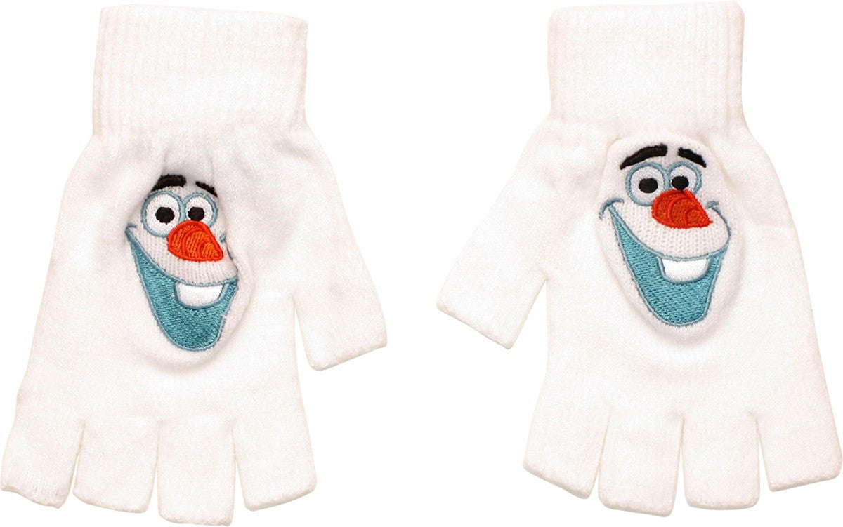 Frozen Olaf Face Fingerless Gloves