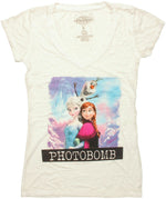 Frozen Photobomb Burnout V Neck Baby Tee