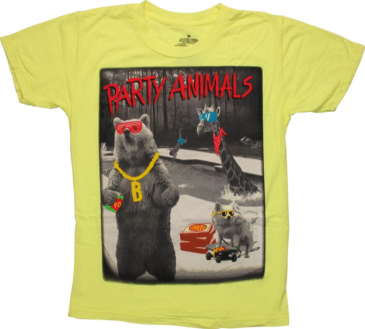 Funny Party Animals Neon Youth T Shirt