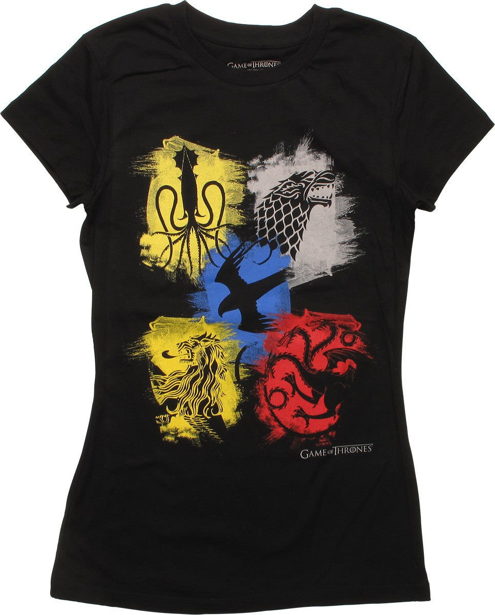 Game of Thrones 5 Painted Sigils Juniors T-Shirt