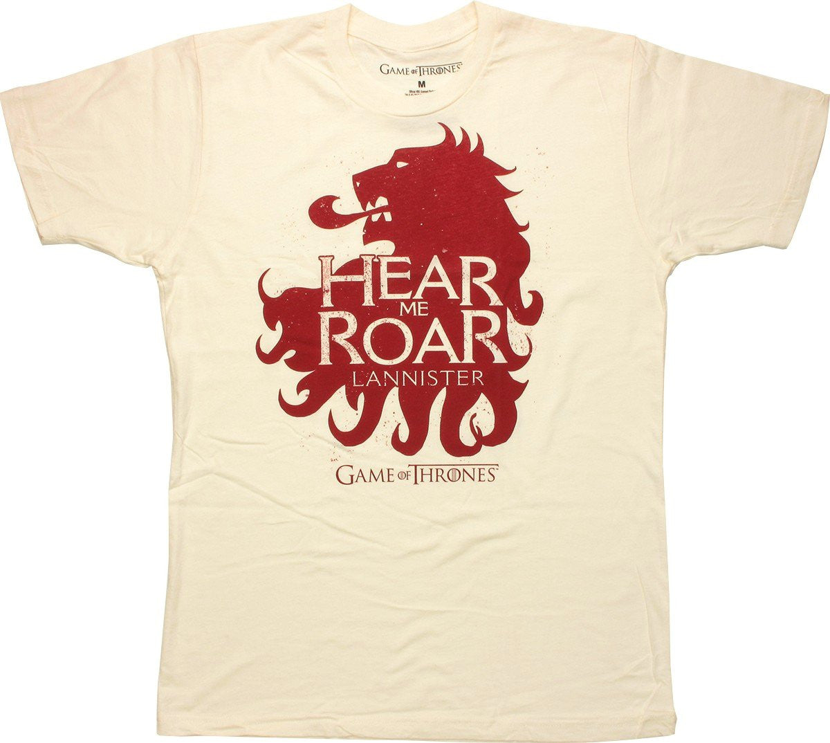 Game of Thrones Hear Me Roar Cream T Shirt Sheer