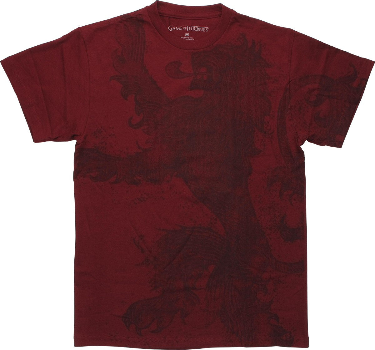 Game of Thrones Large Lion Dark Red T Shirt