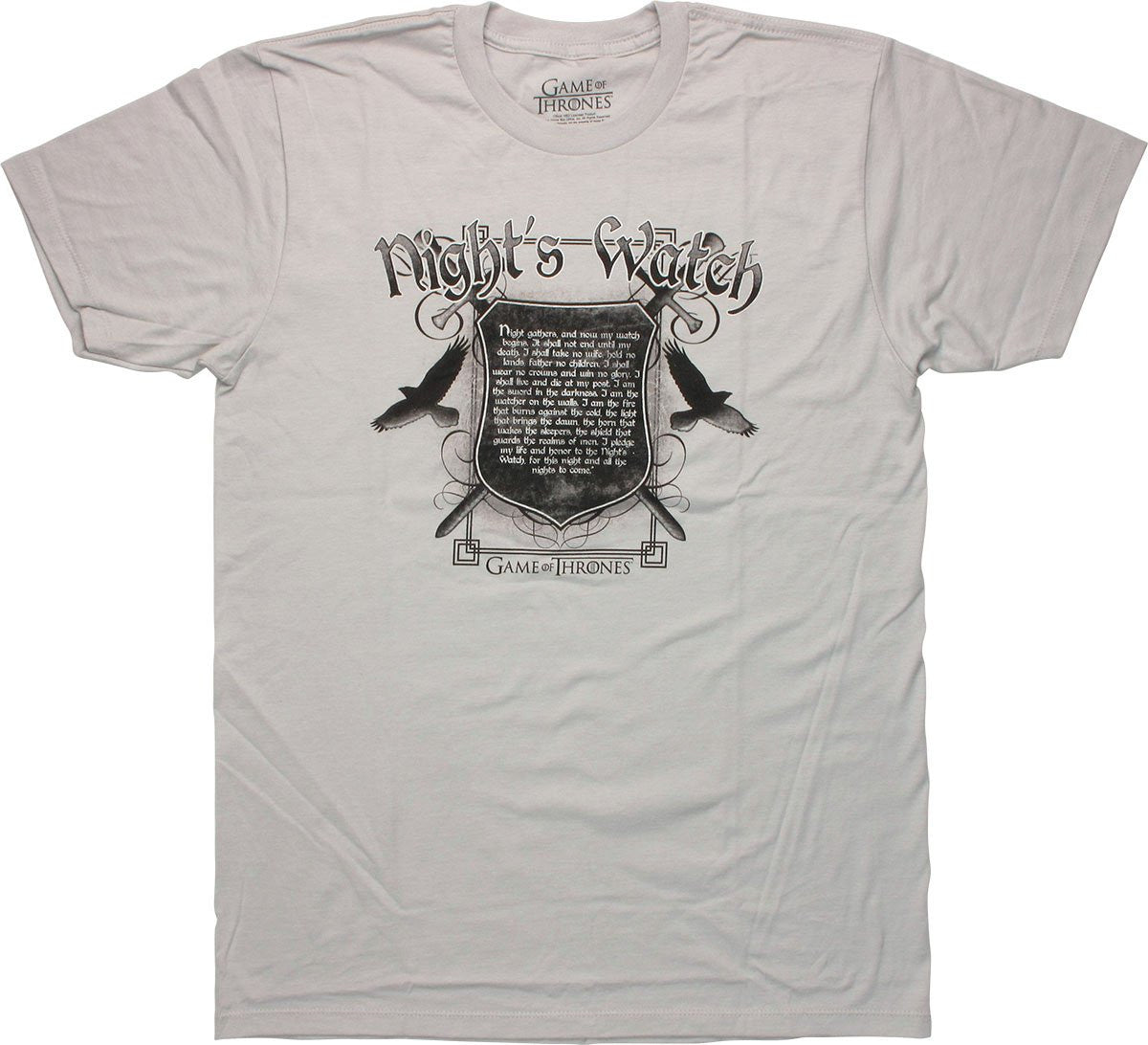 Game of Thrones Nights Watch Oath T Shirt Sheer