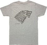 Game of Thrones Stark Direwolf Gray Heather T Shirt Sheer