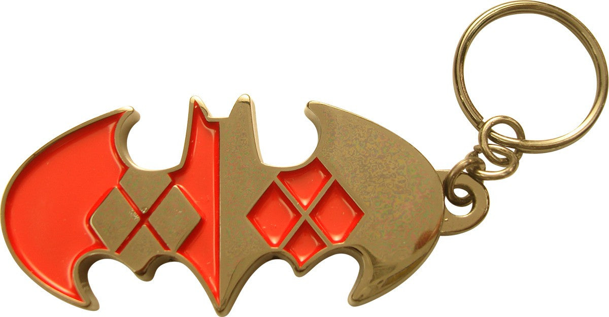 Harley Quinn Batman Logo Metal Keychain
