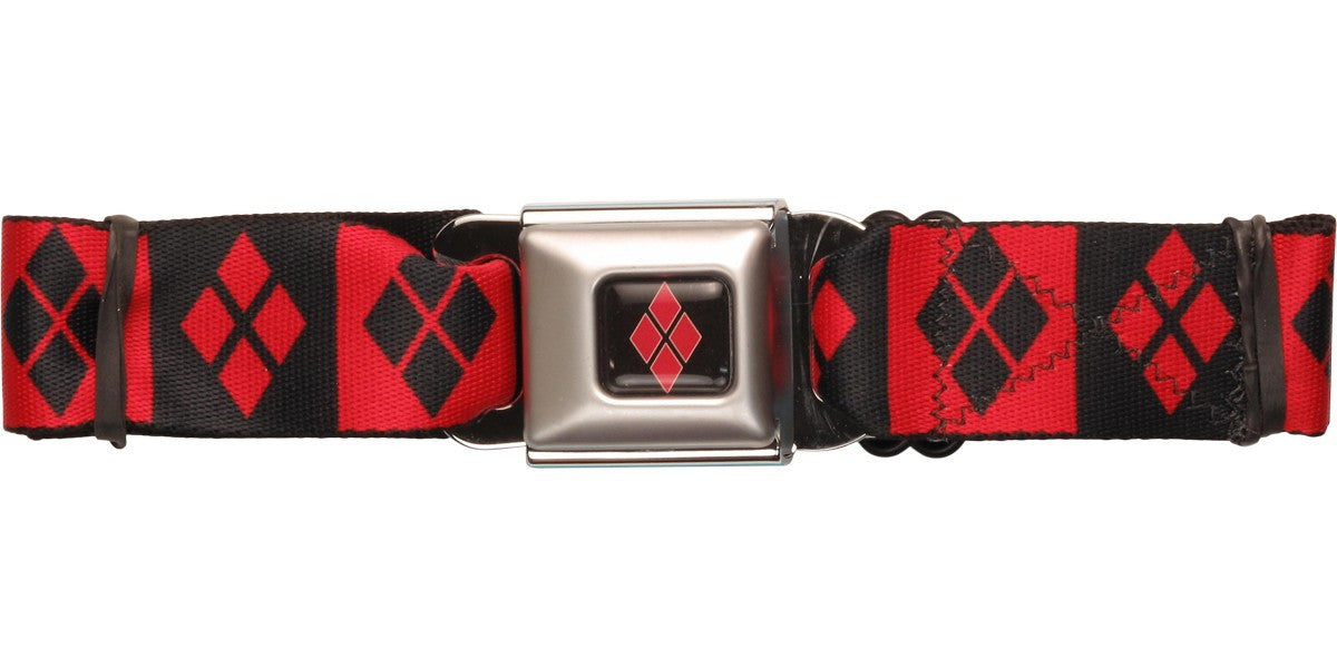 Harley Quinn Checkered Symbols Seatbelt Belt