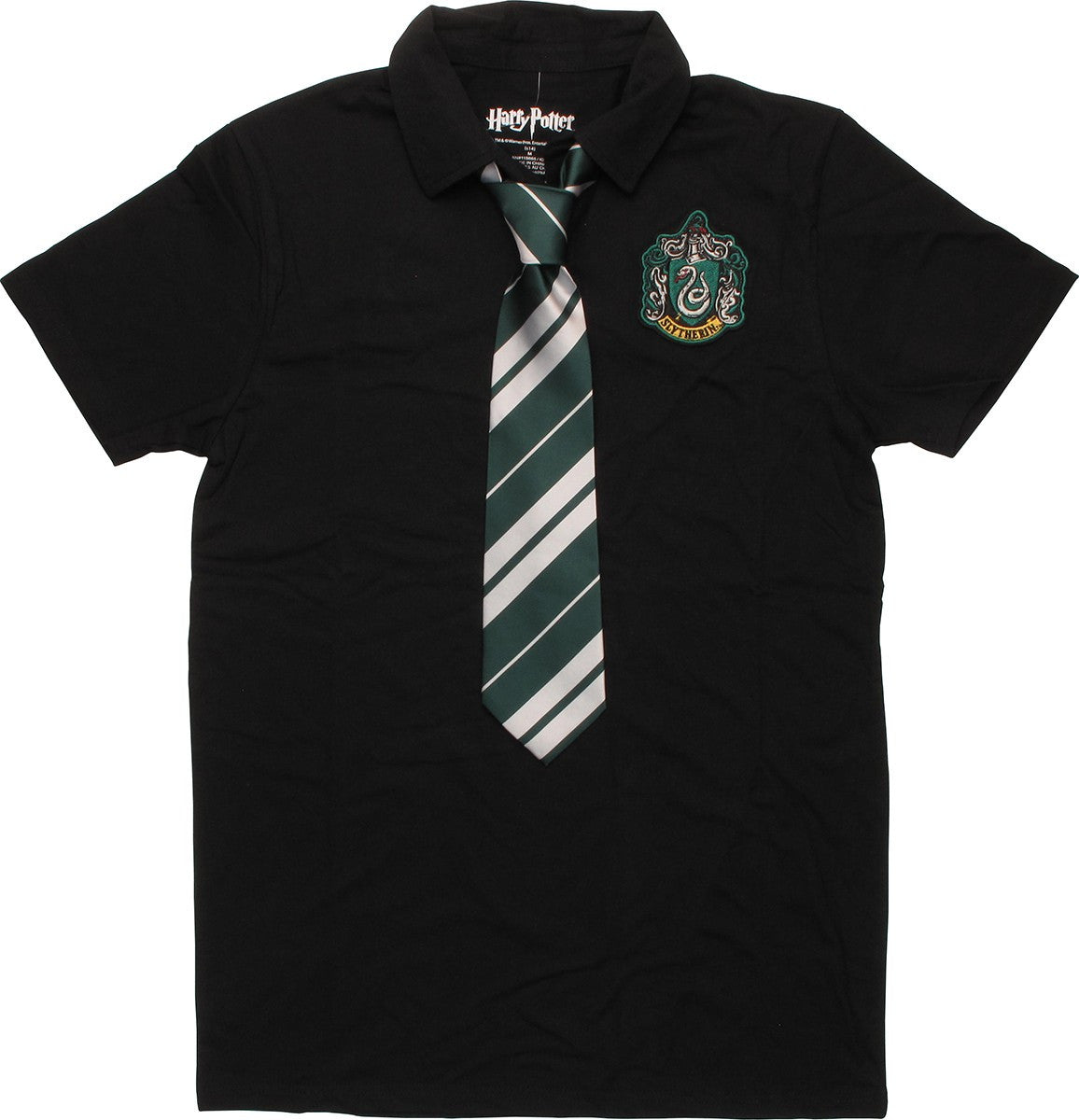 Harry Potter Slytherin Crest Tie and Polo Shirt