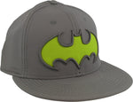 Batman Yellow Logo Gray Flex Fit Hat