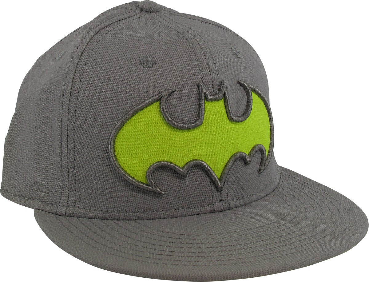 Batman Yellow Logo Gray Flex Fit Hat