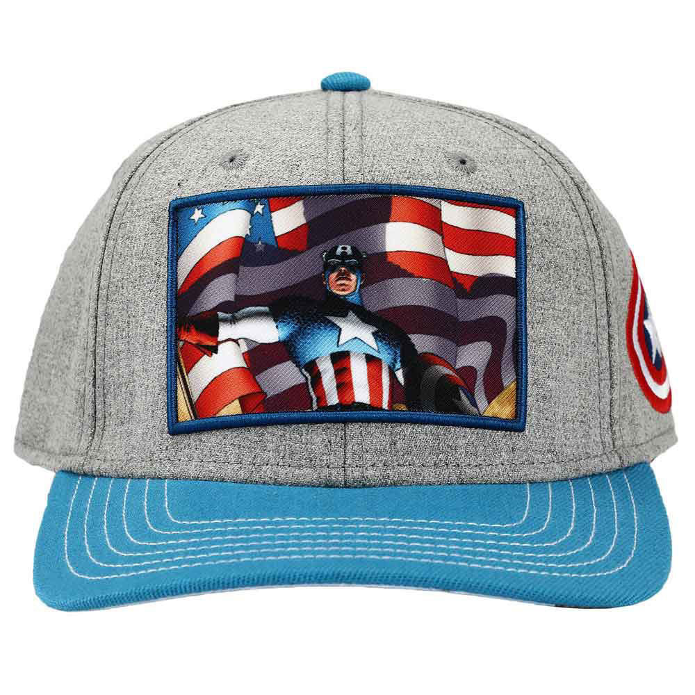 Captain America Flag Pose Patch Snapback Hat