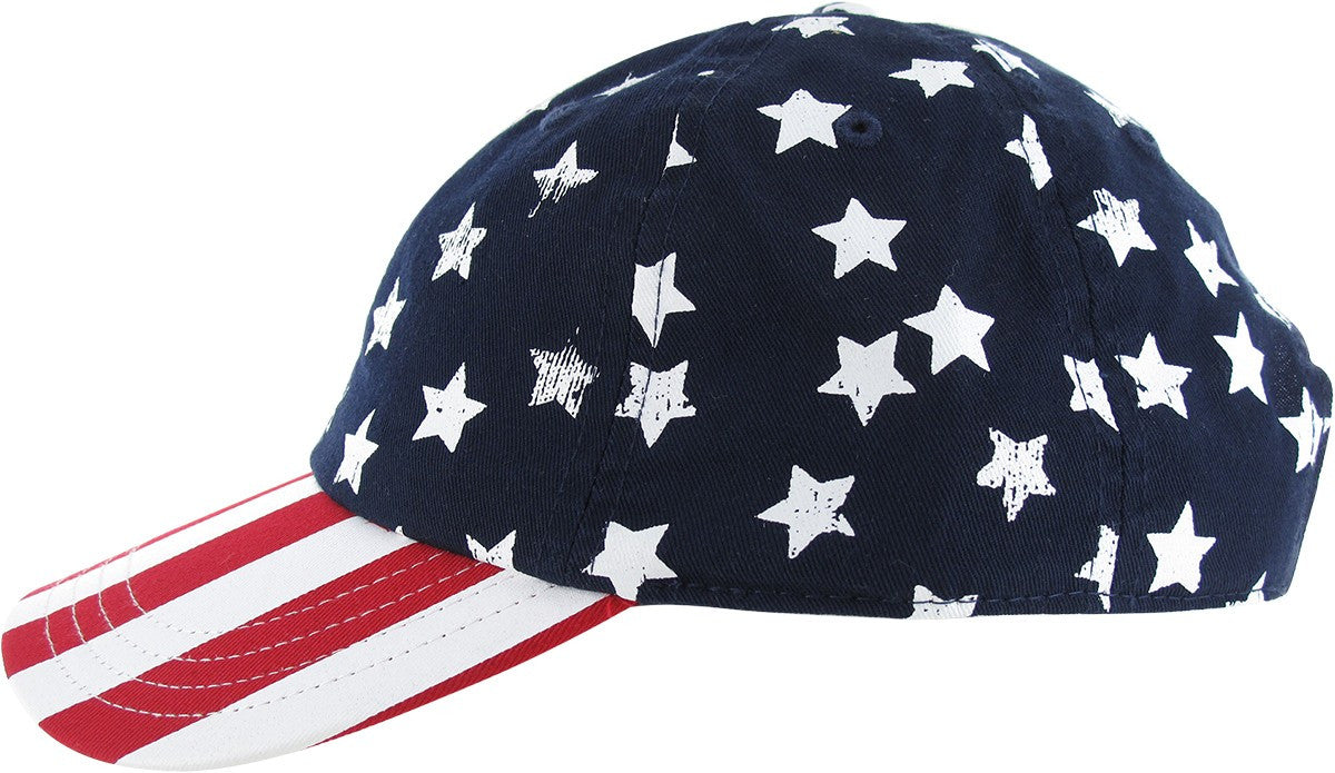 Flag Star Crown Stripe Bill Snapback Youth Hat