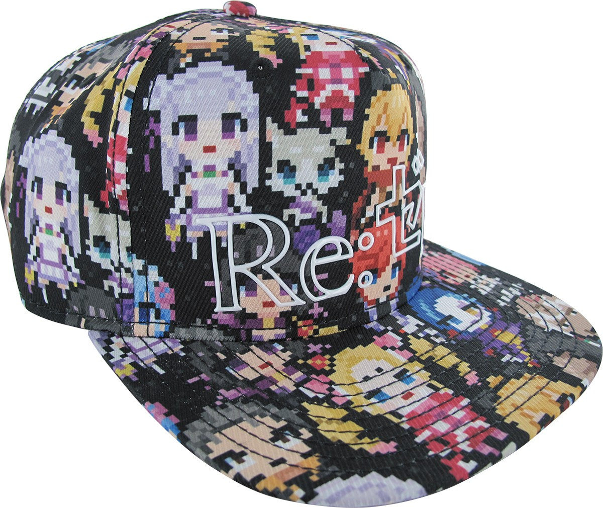Re Zero 8 Bit Character Sublimated Snapback Hat