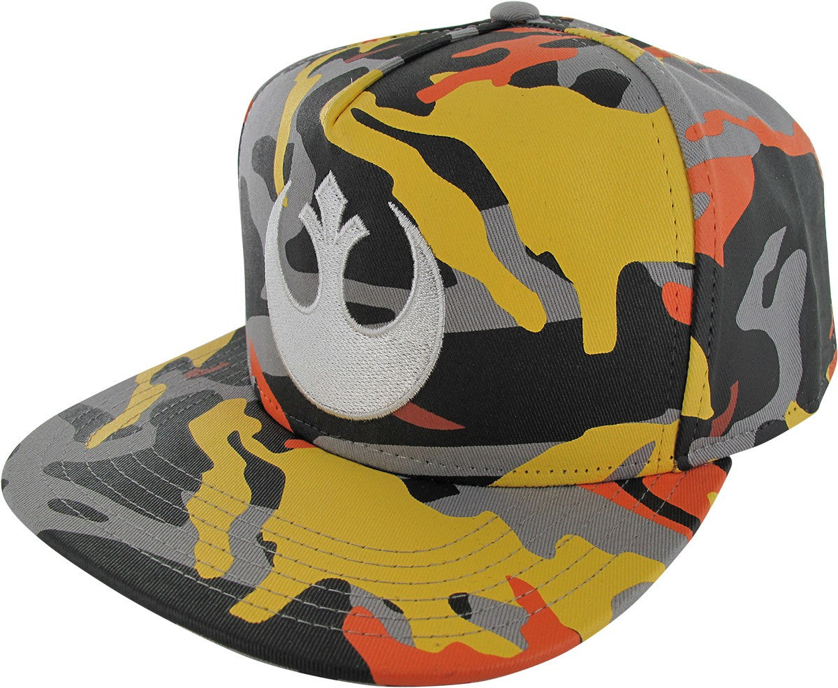 Star Wars Rebel Logo Orange Yellow Camo Hat