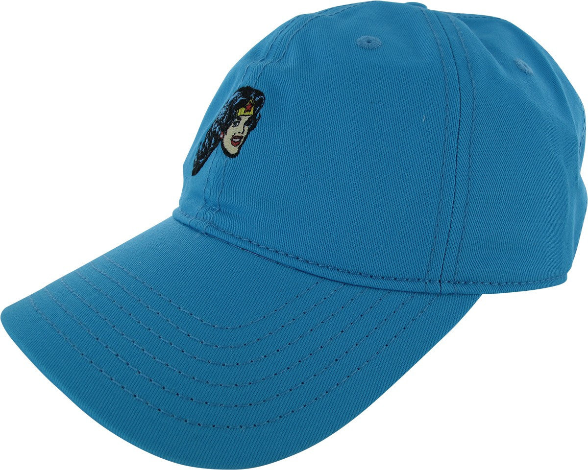 Wonder Woman Face Turquoise Buckle Hat