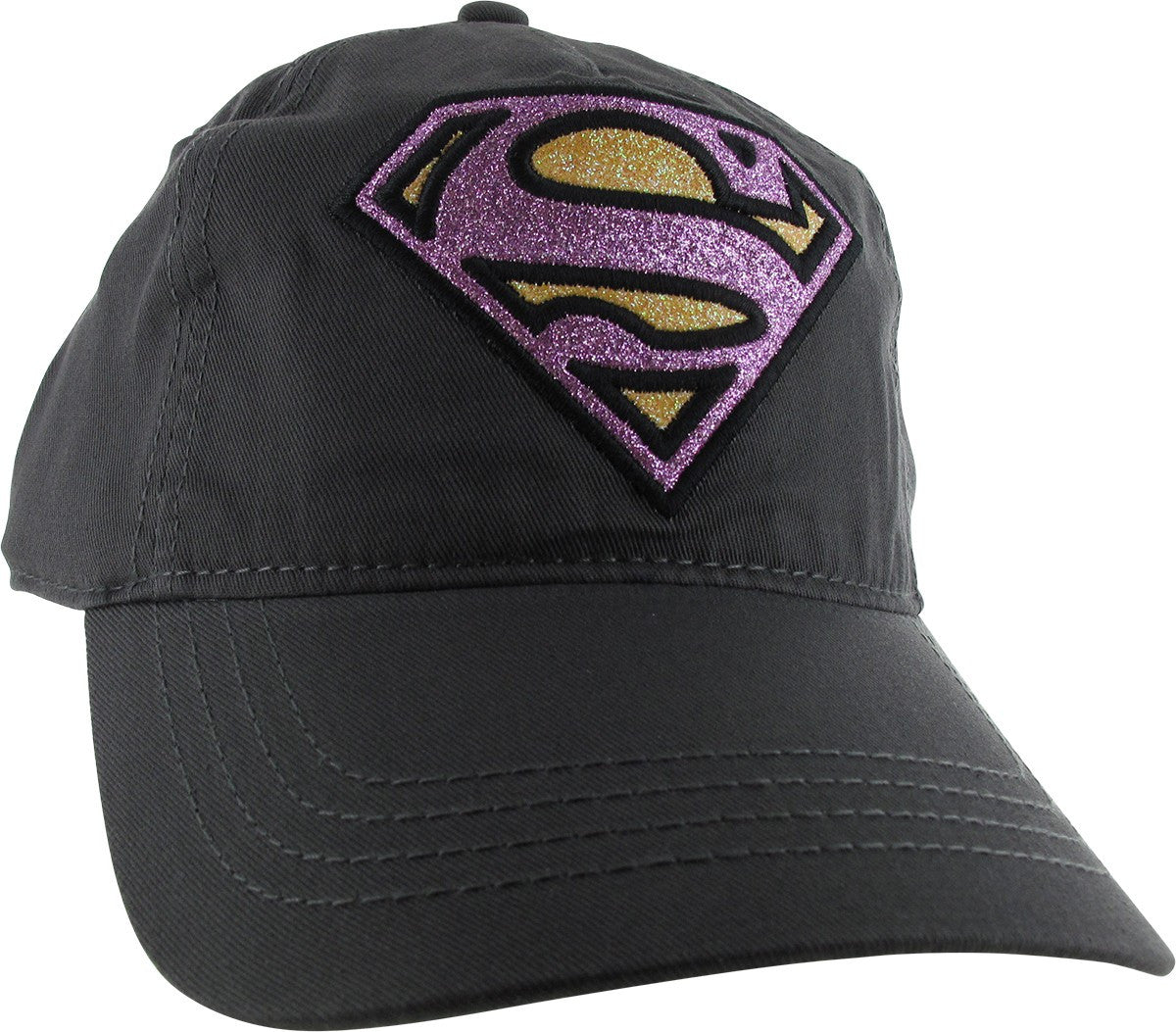 Supergirl Glittered Logo Gray Snapback Youth Hat