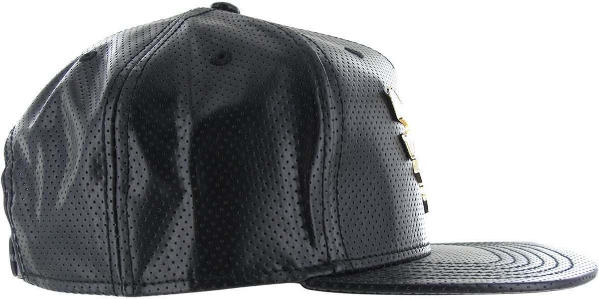 Zelda Gold Metal Logo Black Snapback Hat