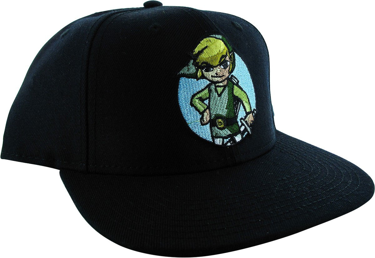 Zelda Toon Link Black Snapback Hat